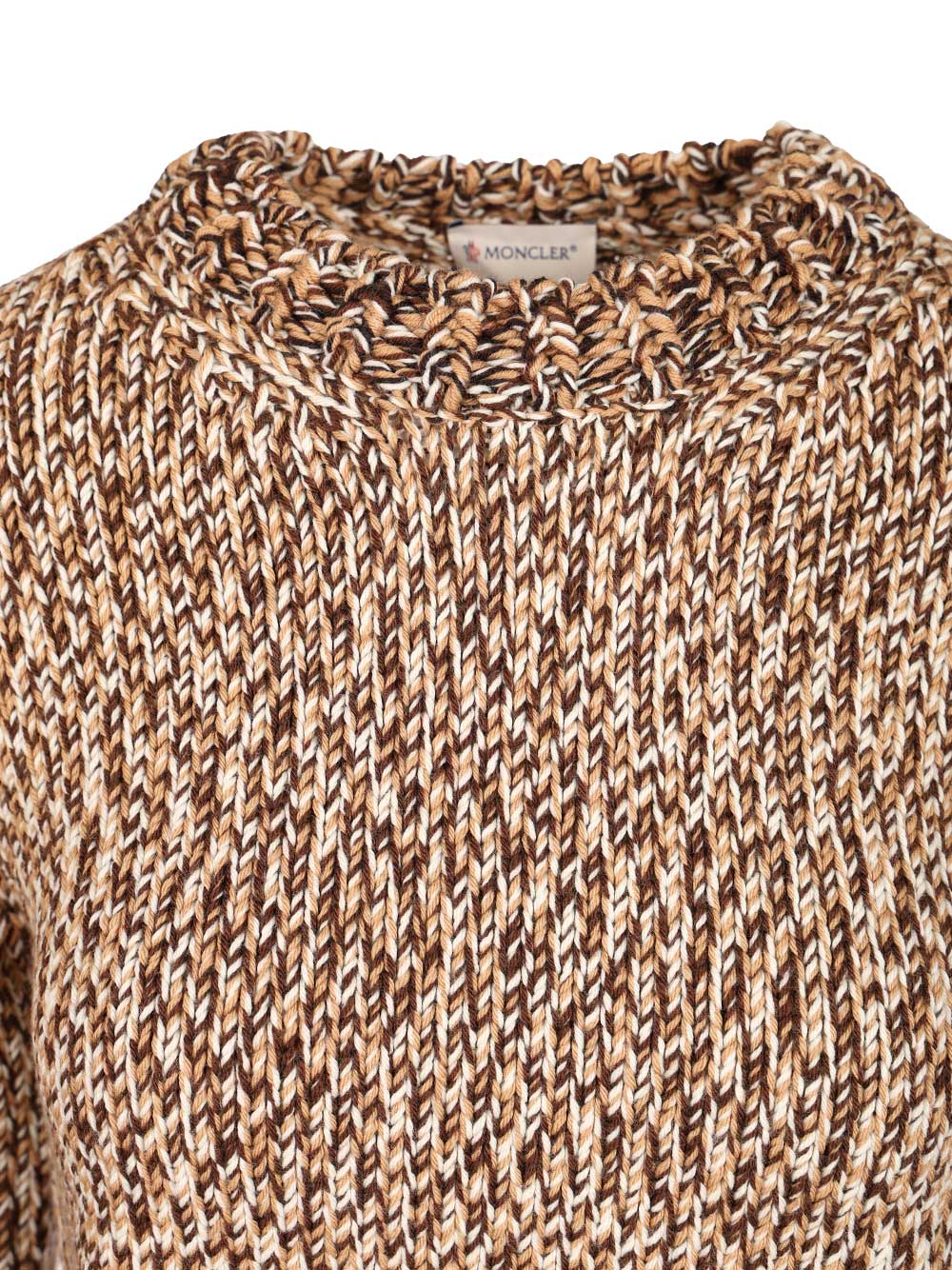 Moncler Mouliné Wool Sweater Knitwear - Beige | 8dc136d33297661324ef14d5b96312735a3de3e0
