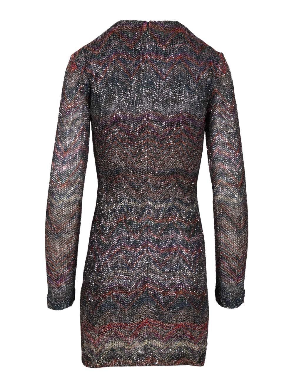 Missoni V-Neck Mini Dress Dresses - Multicolor | 73b36d628f685924b068621ff444ce8444f4634d