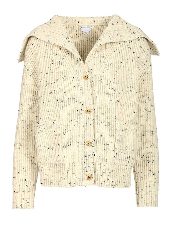 Ribbed Wool Cardigan Knitwear Beige