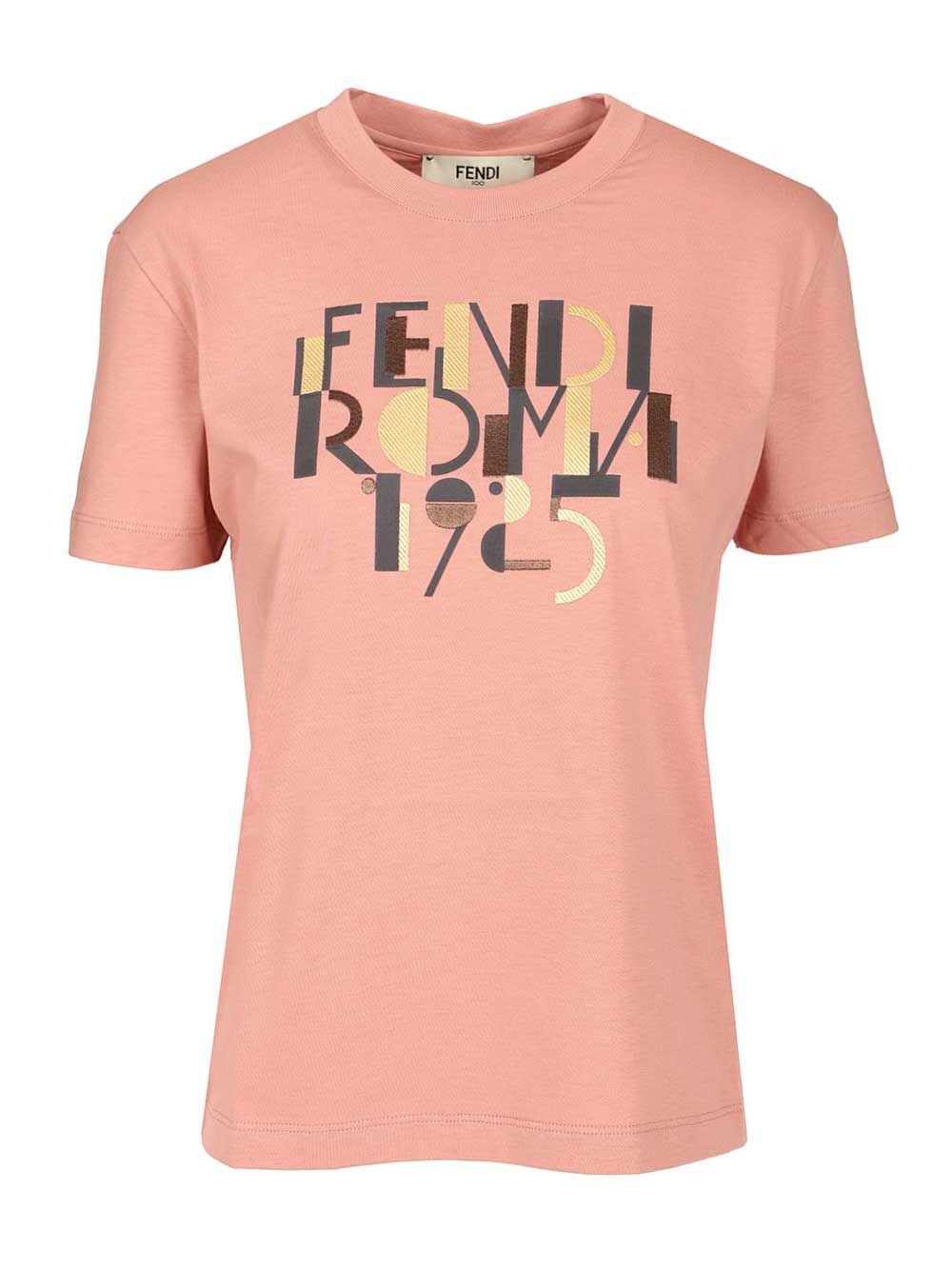 Fendi Fendi Roma T-Shirt - Rose | 76cb614468233de6c72477e2b9a5f9bee7f9fa1d