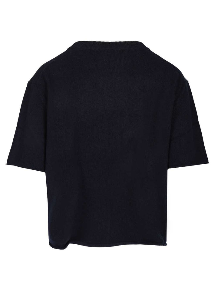 Lisa Yang Short-Sleeved Cashmere Top Knitwear - Blue | 2a210aee2949b2621036135dfff19a79db3fe543