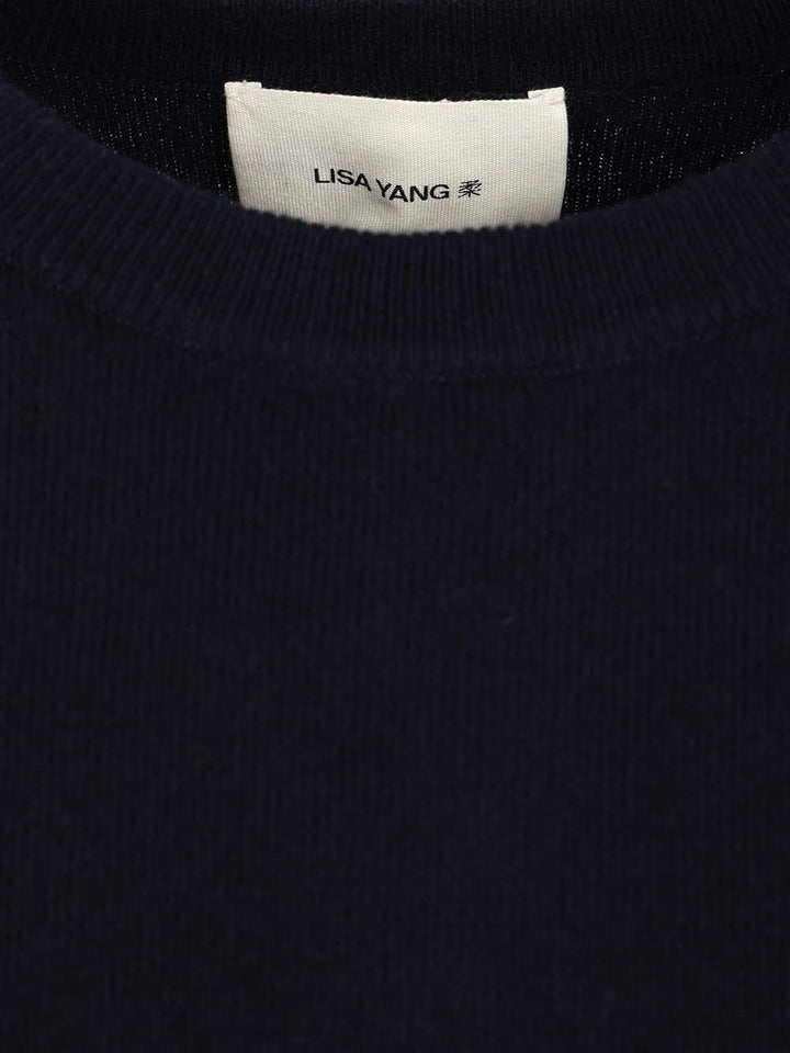 Lisa Yang Short-Sleeved Cashmere Top Knitwear - Blue | a287fcf625ebde5ba85e8ad00f46cedd3d0c80a9