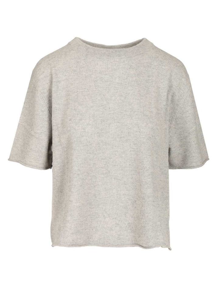 Lisa Yang Short-Sleeved Cashmere Top Knitwear - Grey | 7a7a2a4d533746240f1f0e7f6abf7fba72ae89a7