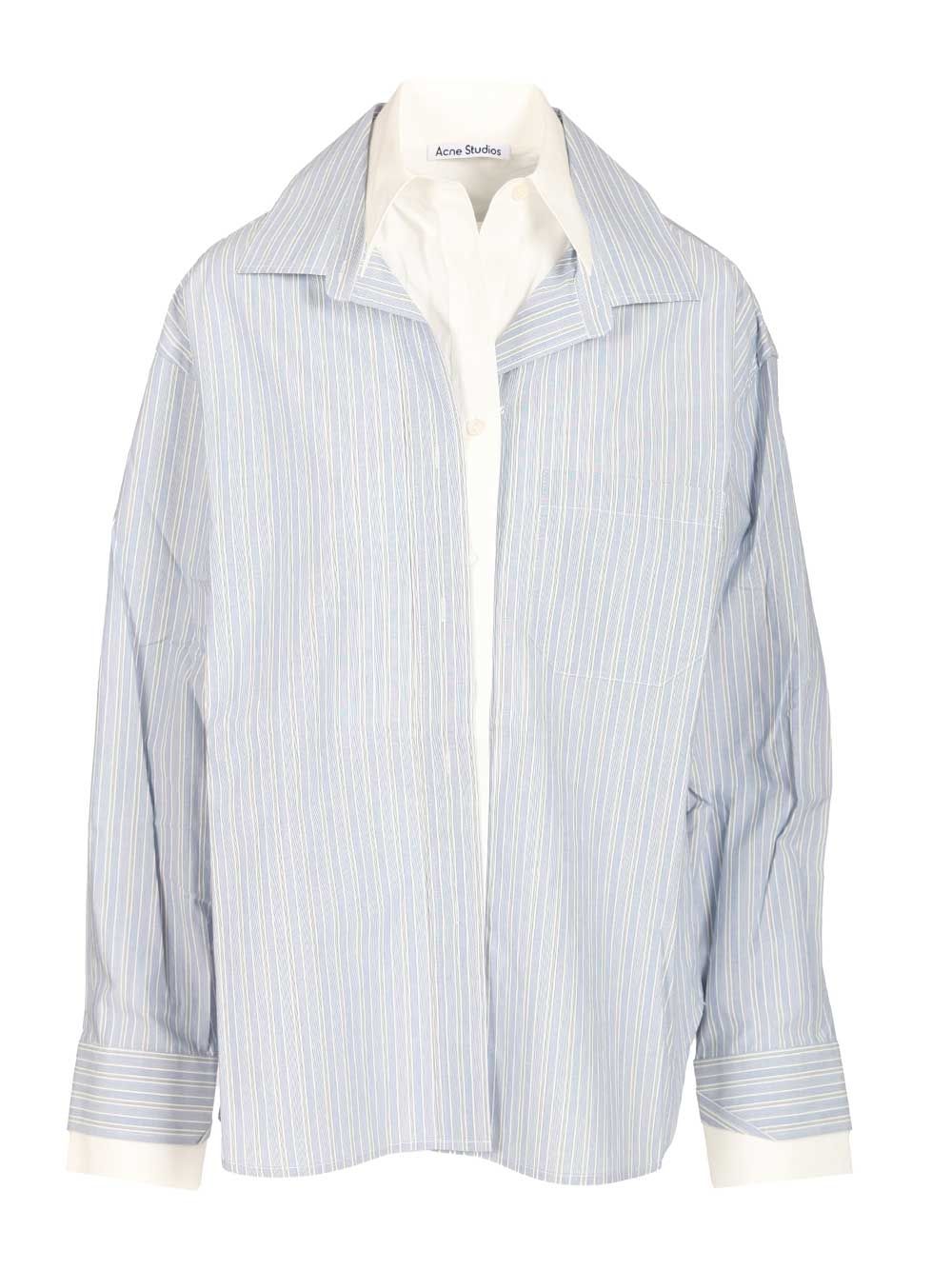 Acne Studios Soublera Pinstripe Cotton Poplin Shirt Shirts - Blue | 96c817edc4bab5f5c1cf0fc506466a078590507d