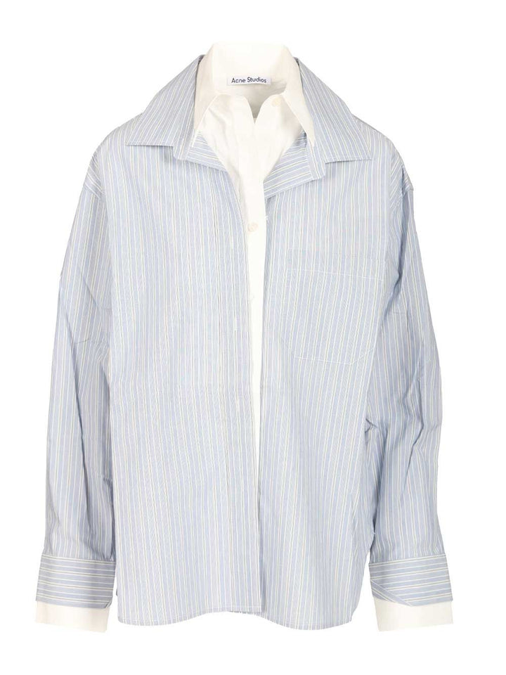 Acne Studios Soublera Pinstripe Cotton Poplin Shirt Shirts - Blue | 96c817edc4bab5f5c1cf0fc506466a078590507d
