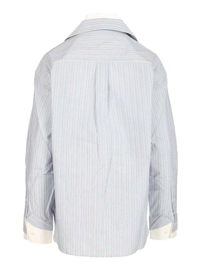 Acne Studios Soublera Pinstripe Cotton Poplin Shirt Shirts - Blue | 75d8a23210bf7d206192b7a9d74674a3c2c92a61