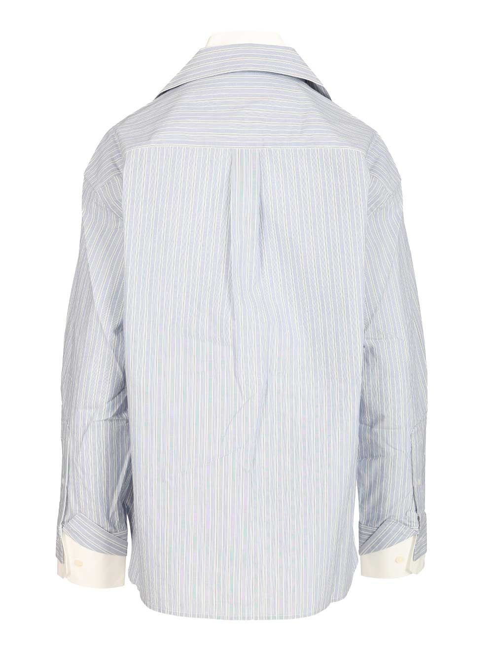 Acne Studios Soublera Pinstripe Cotton Poplin Shirt Shirts - Blue | 2a6adeb2bd4ad09911db221db23f3a73f3dcc7ea