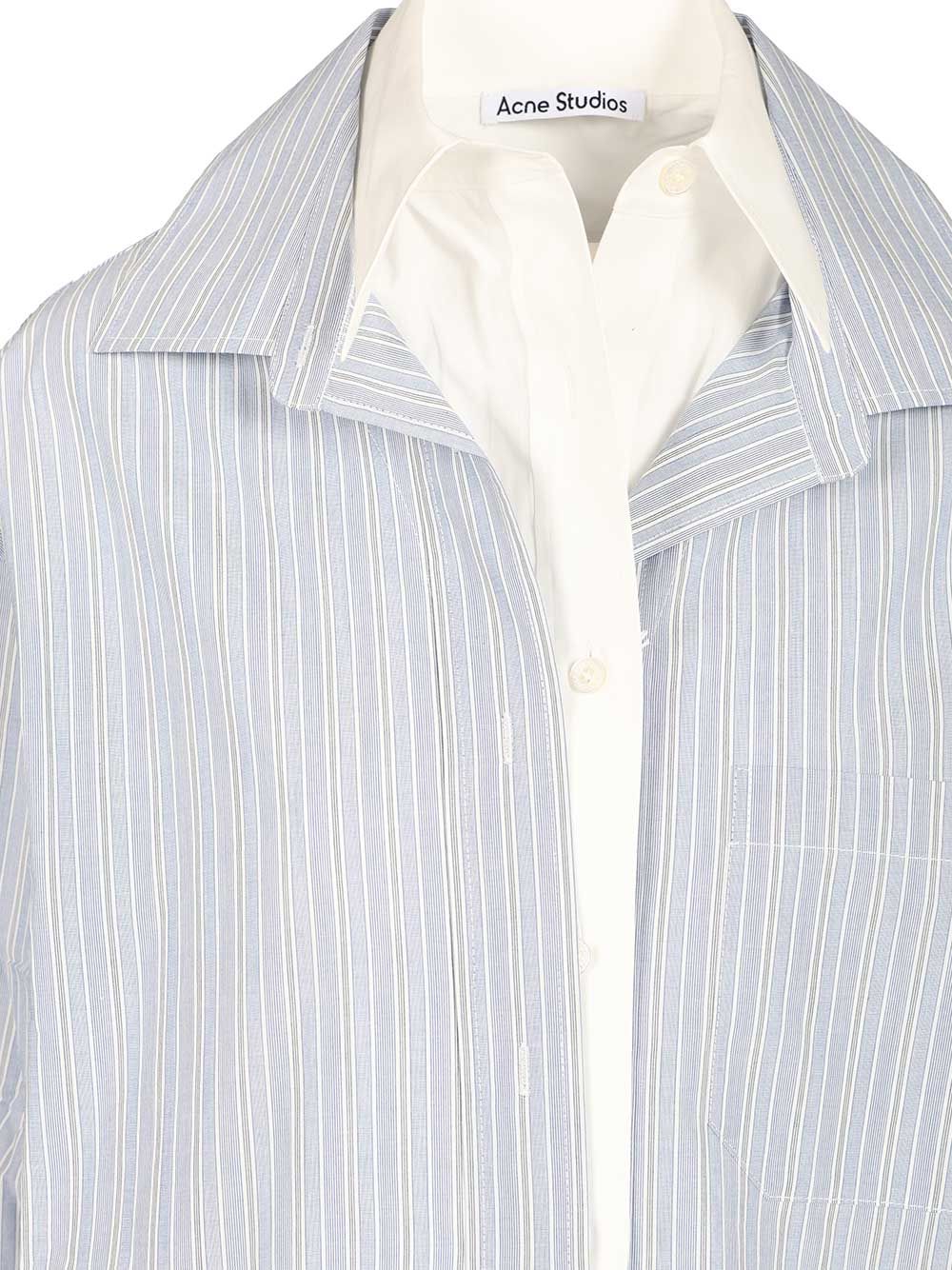 Acne Studios Soublera Pinstripe Cotton Poplin Shirt Shirts - Blue | abd55d9e246232f289396993ea120d7d5b1edb66