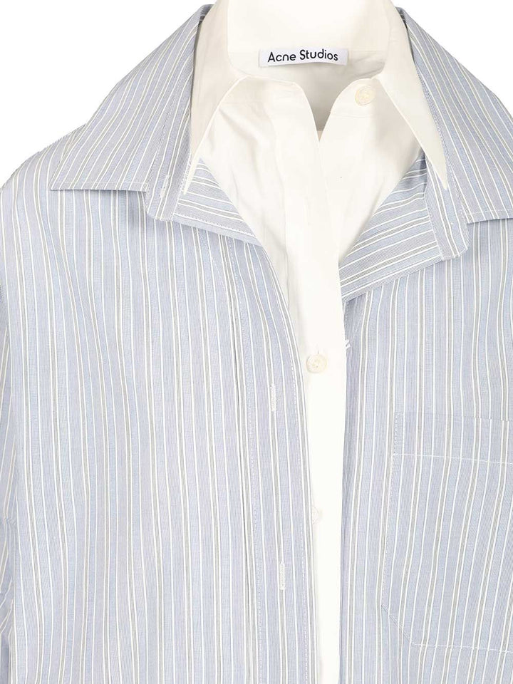 Acne Studios Soublera Pinstripe Cotton Poplin Shirt Shirts - Blue | abd55d9e246232f289396993ea120d7d5b1edb66