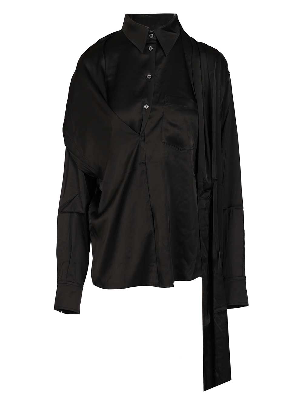 Acne Studios Button-Up Blouse Shirts - Black | 4ef554b2e024b567d5fbe82958673d1cd040e958