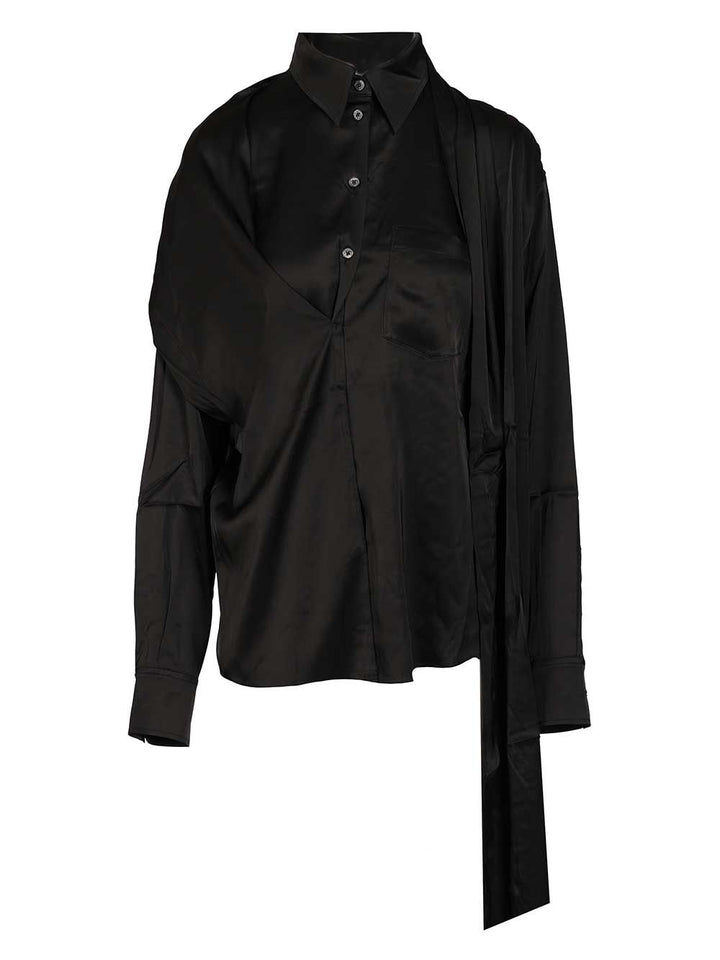 Acne Studios Button-Up Blouse Shirts - Black | 4ef554b2e024b567d5fbe82958673d1cd040e958
