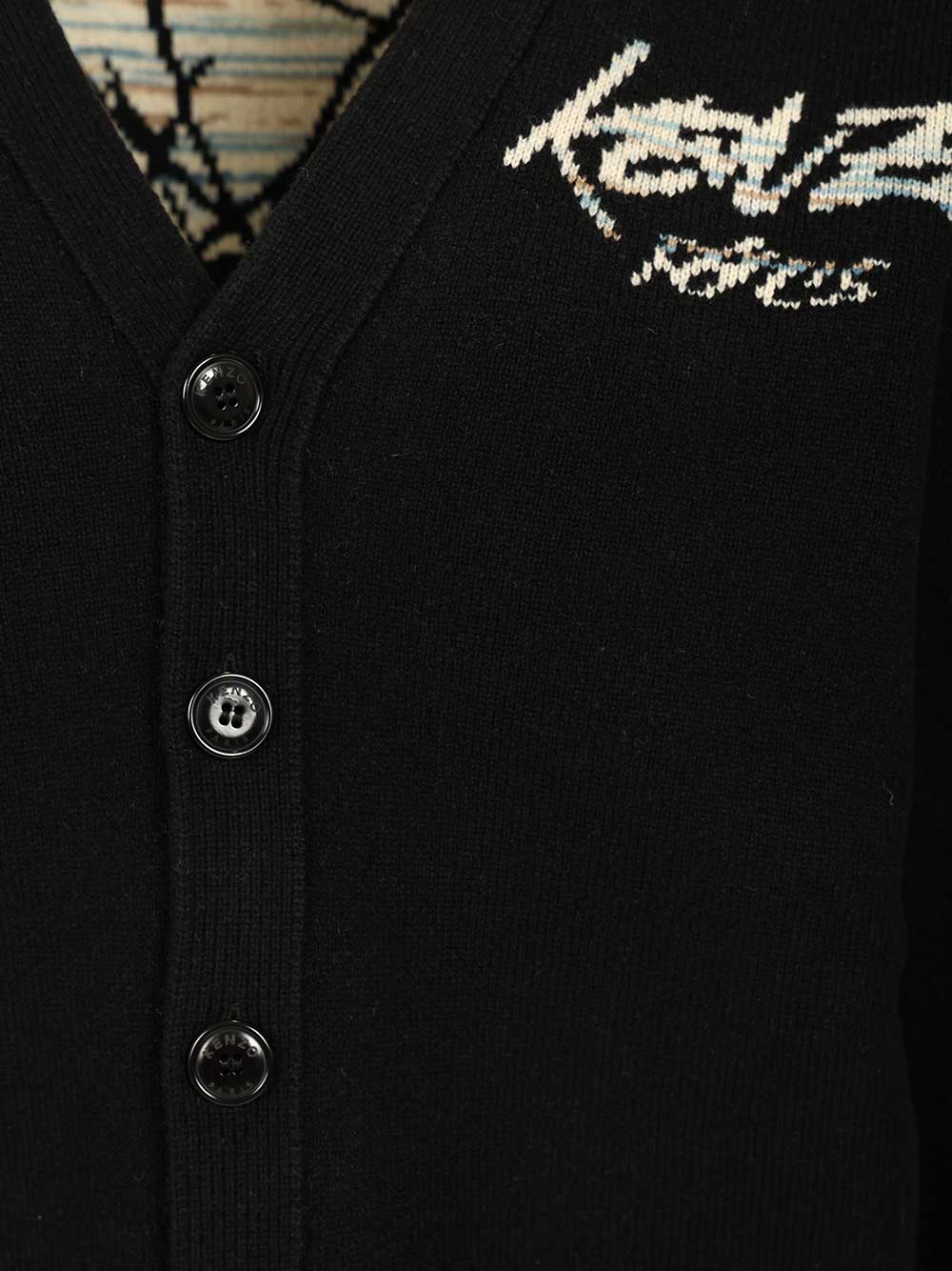 Kenzo Futura Cardigan Knitwear - Black | 00b2e1774f8be6ddad2c4b775a7c5a3df1a63d8b