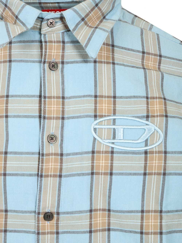 Diesel Tartan Shirt Shirts - Light blue | 8108edb8d8e3ae665560c072d602a4ed5c7b6dbb
