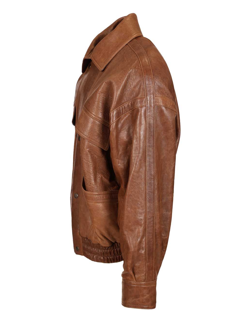 Saint Laurent Leather Jacket Jackets - Brown | 4ba0a746748fb5d541ccec76ef0004cefc6b63bd