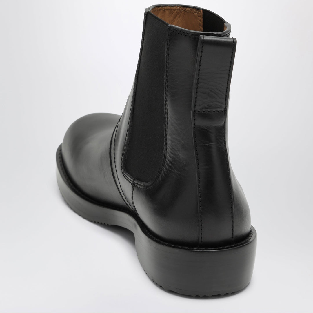 Dries Van Noten Black Leather Chelsea Boots