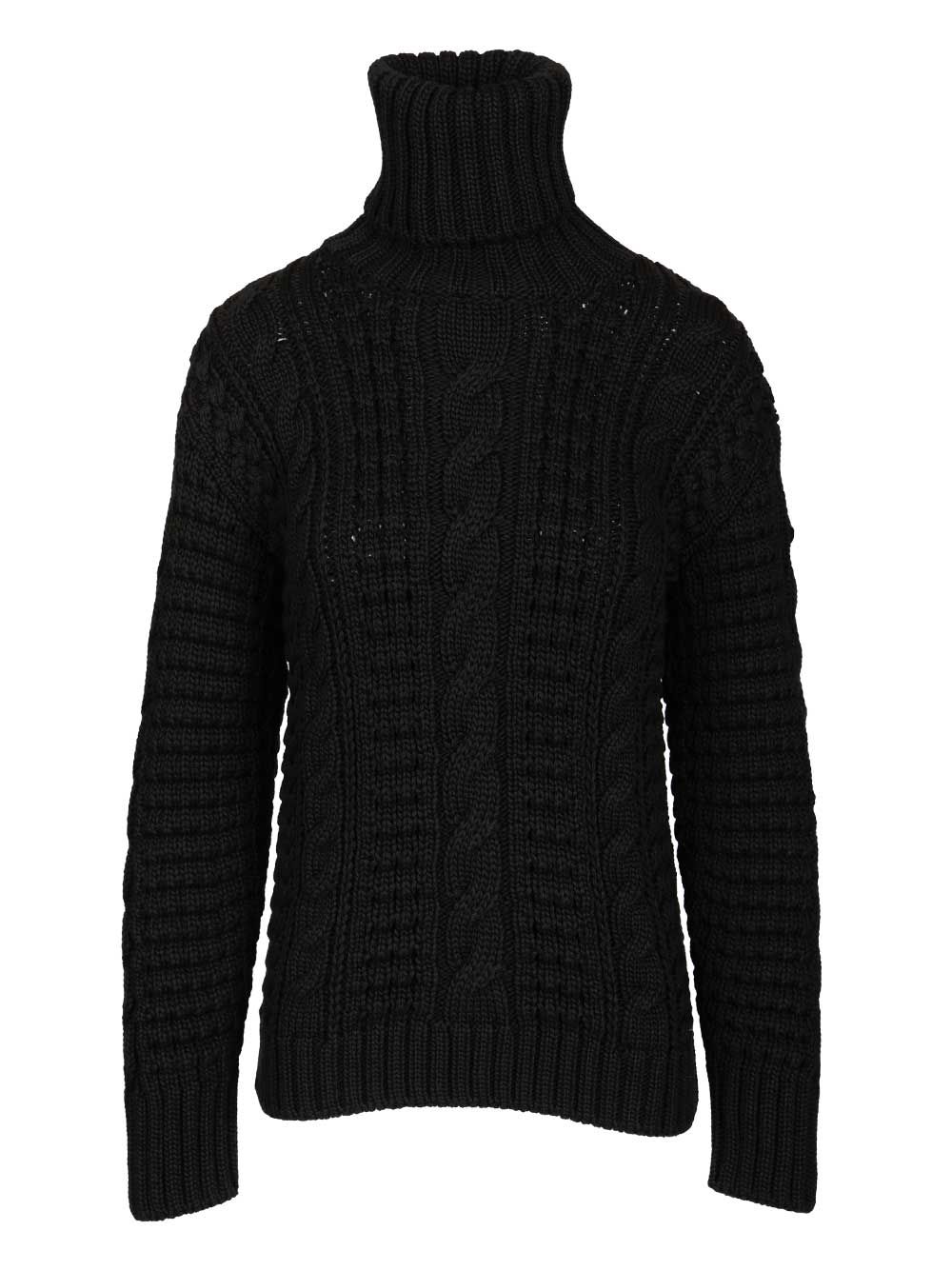 Moncler Genius Virgin Wool Sweater Knitwear - Black | d740b6981973bab0ea2c3b62eaed1590ac959d39