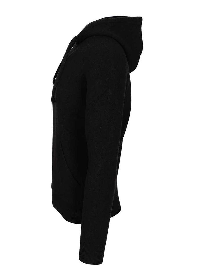 Al Duca D'Aosta Mohair Hooded Sweater Knitwear - Black | c7abe855aeeedeb0caa4eeca5a8682a8b49566ae