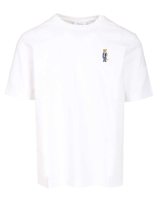 With Dressed Fox Embroidery T-Shirt White