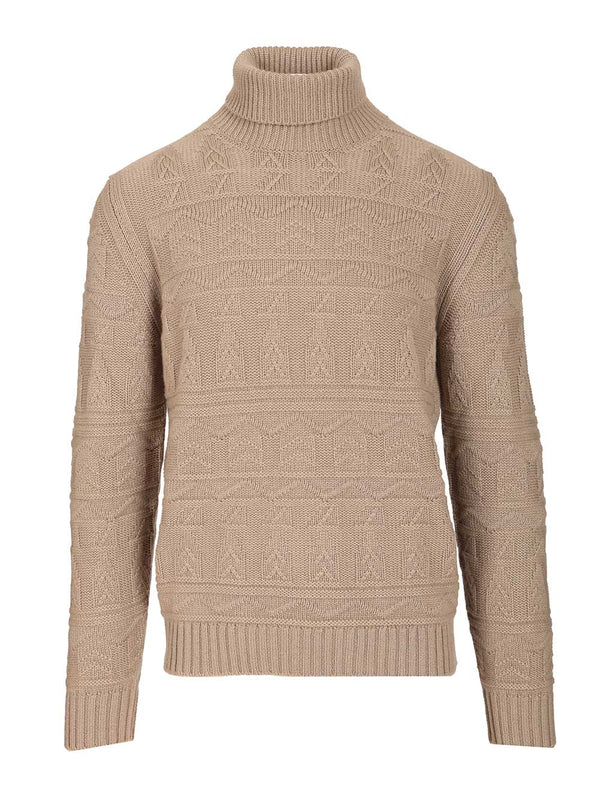 Cashmere Turtleneck Sweater Knitwear Beige