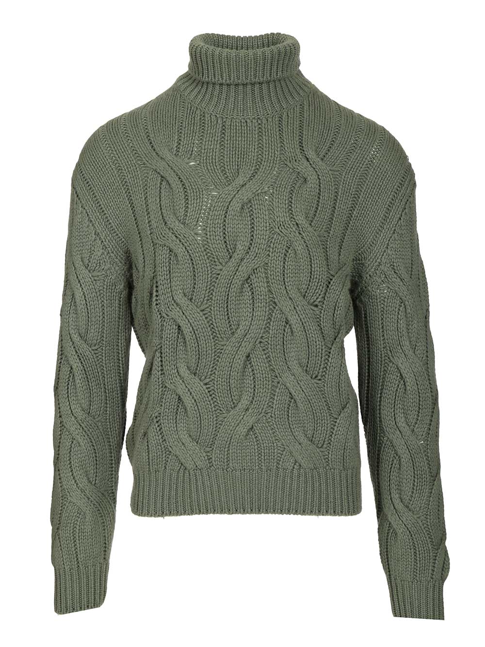 Mauro Ottaviani Cashmere Cable Knit Sweater Knitwear - Green | 5a9d4392c6440e632de5b68153ba089bd601ed33