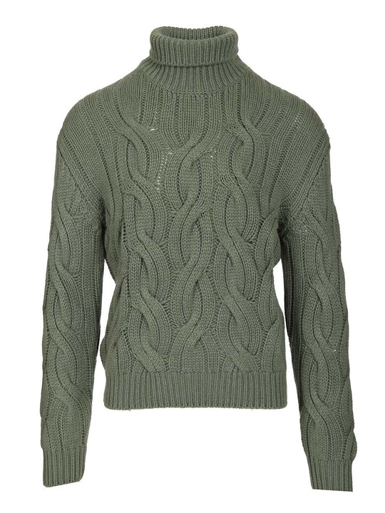 Cashmere Cable Knit Sweater Knitwear Green