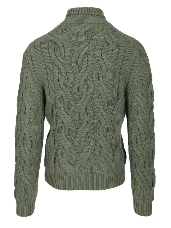 Mauro Ottaviani Cashmere Cable Knit Sweater Knitwear - Green | b19bec9f824b3c76860f159591b93dbf069641bb