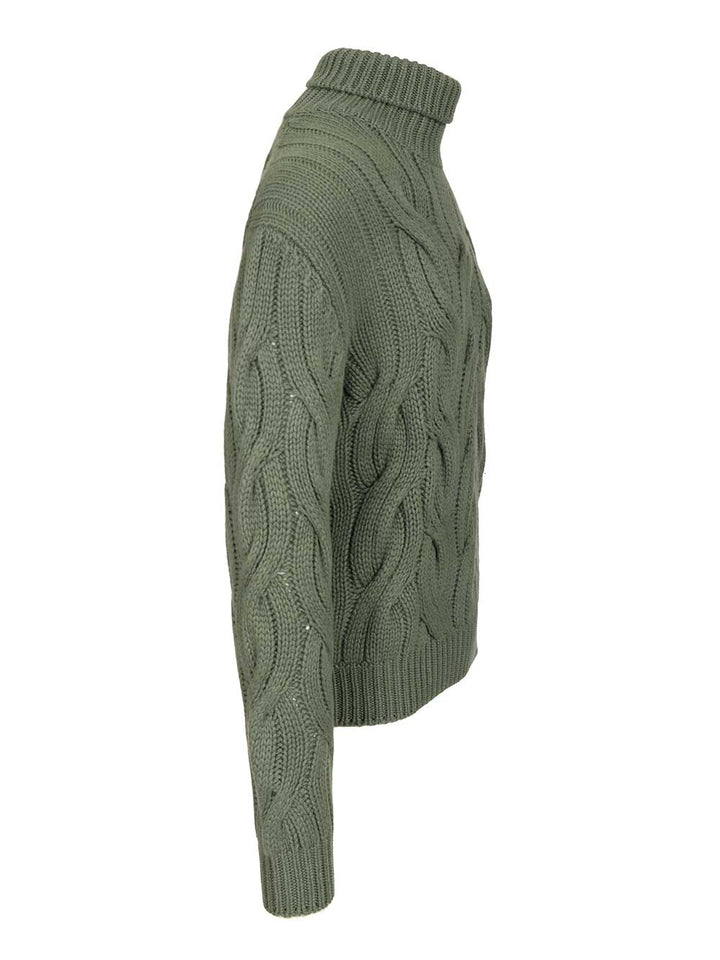 Mauro Ottaviani Cashmere Cable Knit Sweater Knitwear - Green | 96ff96970f2109315d7397a4841f020e82af9c52