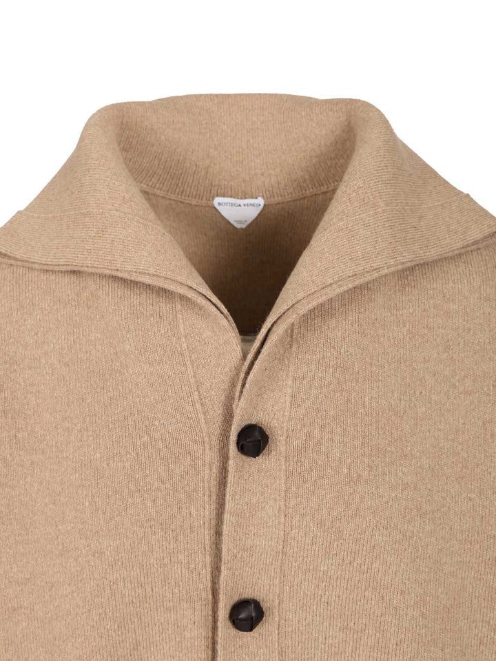 Bottega Veneta Compact Wool Cardigan Knitwear - Beige | 66e751103f3ecd8445f8926ccfe2a07455c6ea50