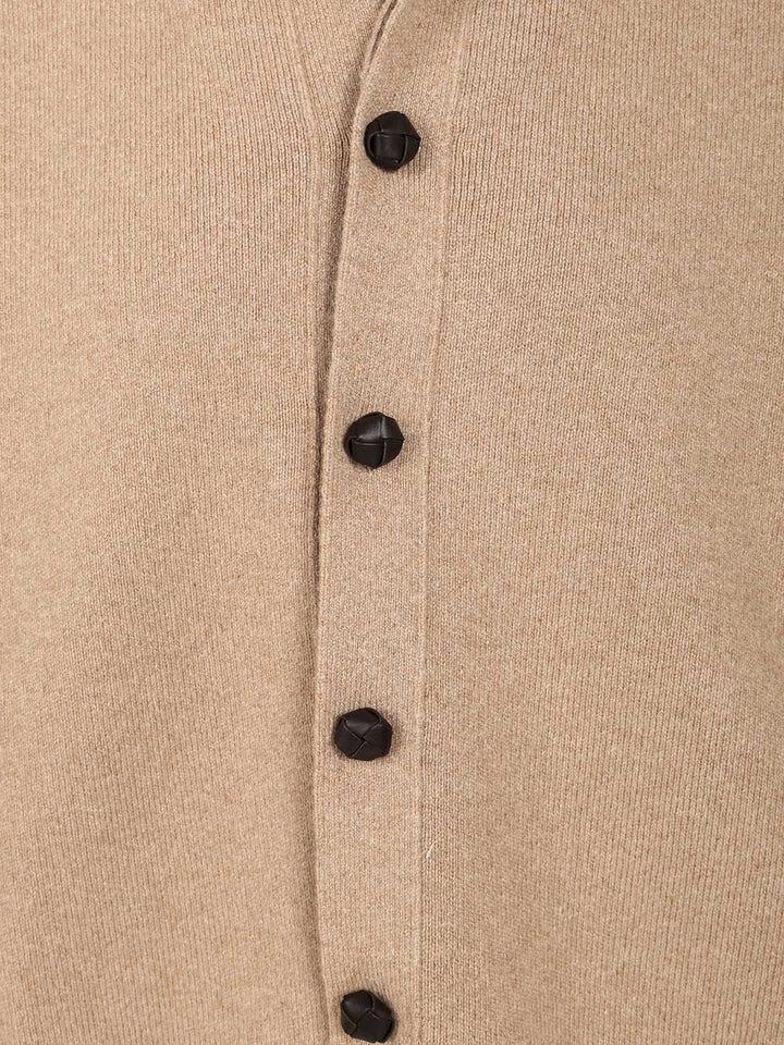 Bottega Veneta Compact Wool Cardigan Knitwear - Beige | 687329115b129219b13fde4a8d58b78b24f05655
