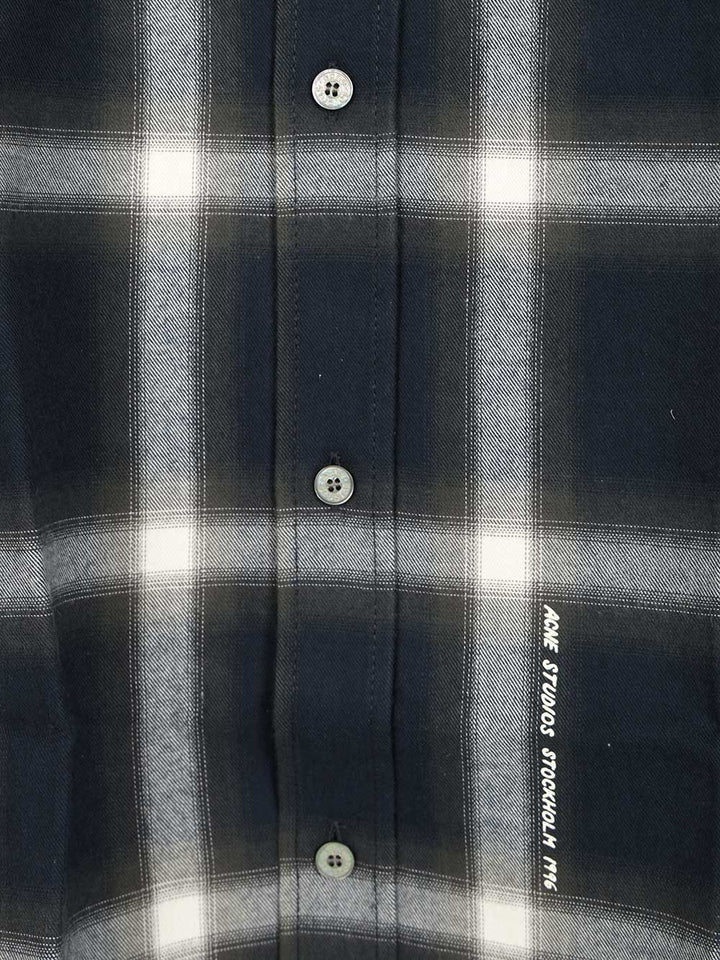 Acne Studios Checked Cotton Shirt Shirts - Blue | 65dcfa42b9645e1d272ca6f071636bdd25aa67a3