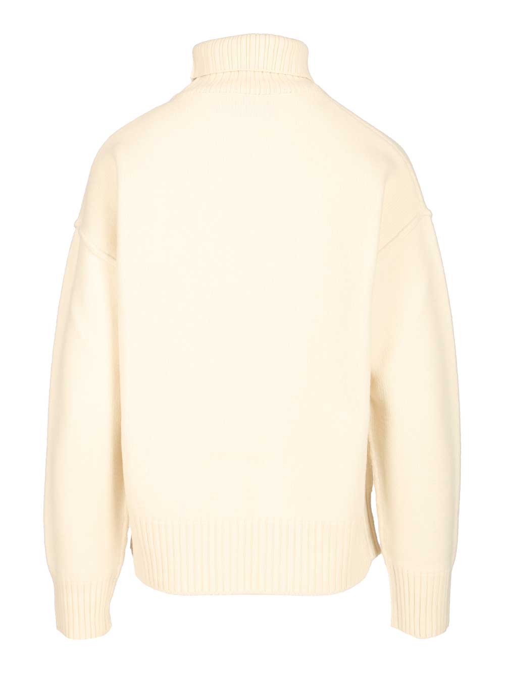 Ami Ami De Coeur Turtleneck Sweater Knitwear - White | 02d9c428b9dfa482d110a55a3dd6ce69e2b92e6c
