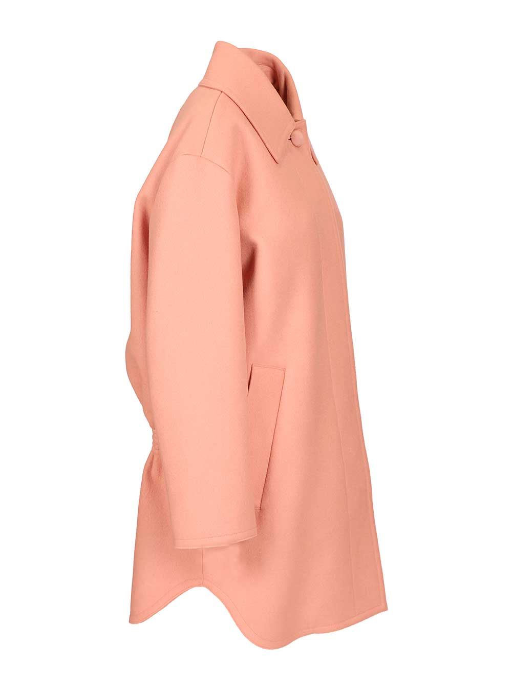 Fendi Single-Breasted Midi Coat Coats - Rose | 0477f75c02cae8cbe31180a2c5d03be782041f0f