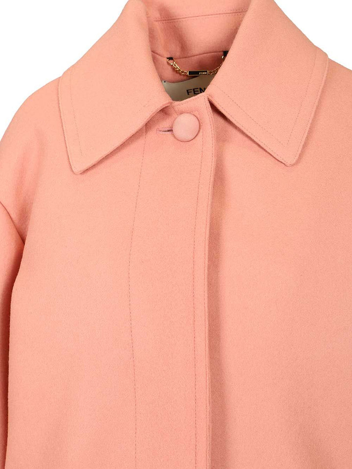 Fendi Single-Breasted Midi Coat Coats - Rose | b72fb95edbfe42c84773926654f3fb79b418249a