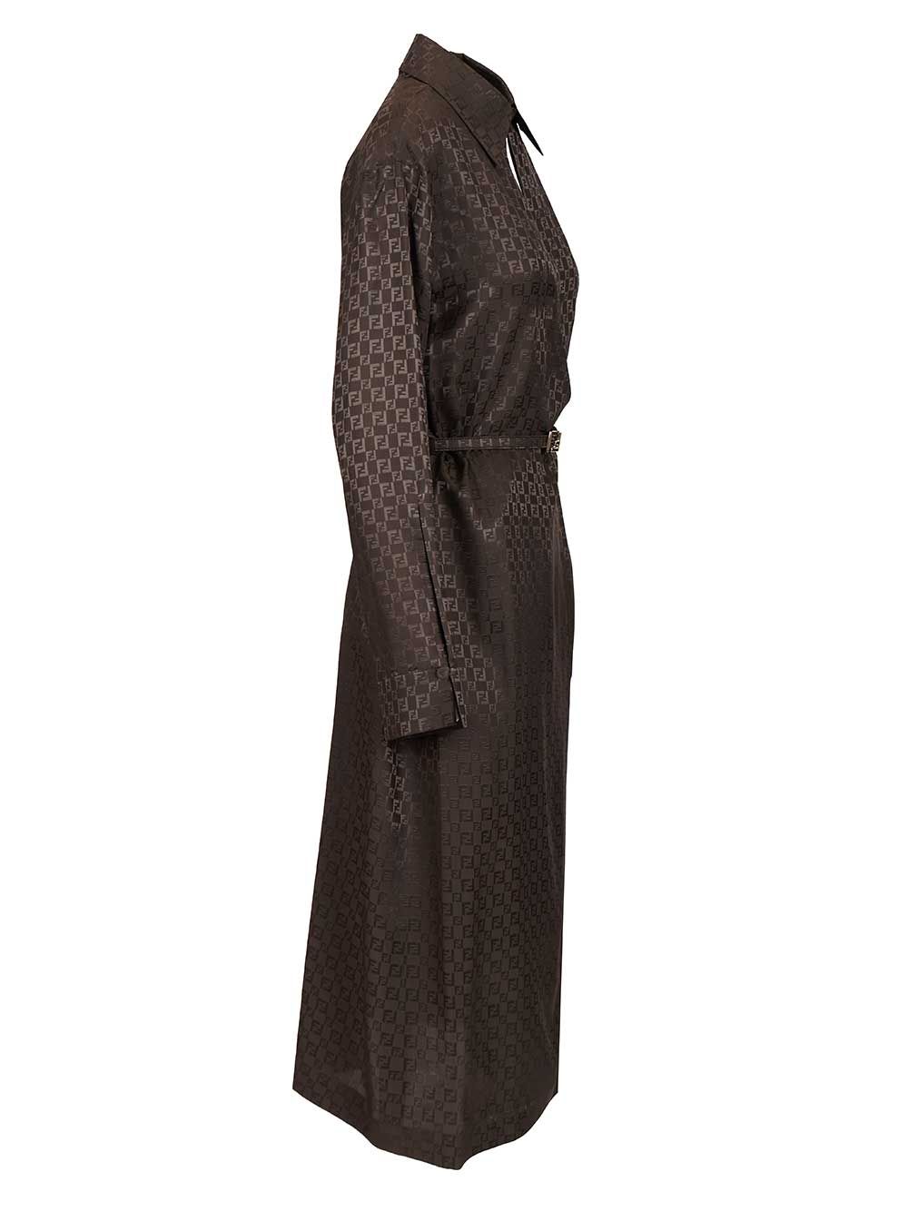 Fendi Midi Shirt Dress Dresses - Brown | 990e57a3b167c7330812f3e8a2d1cc3d82ee0054