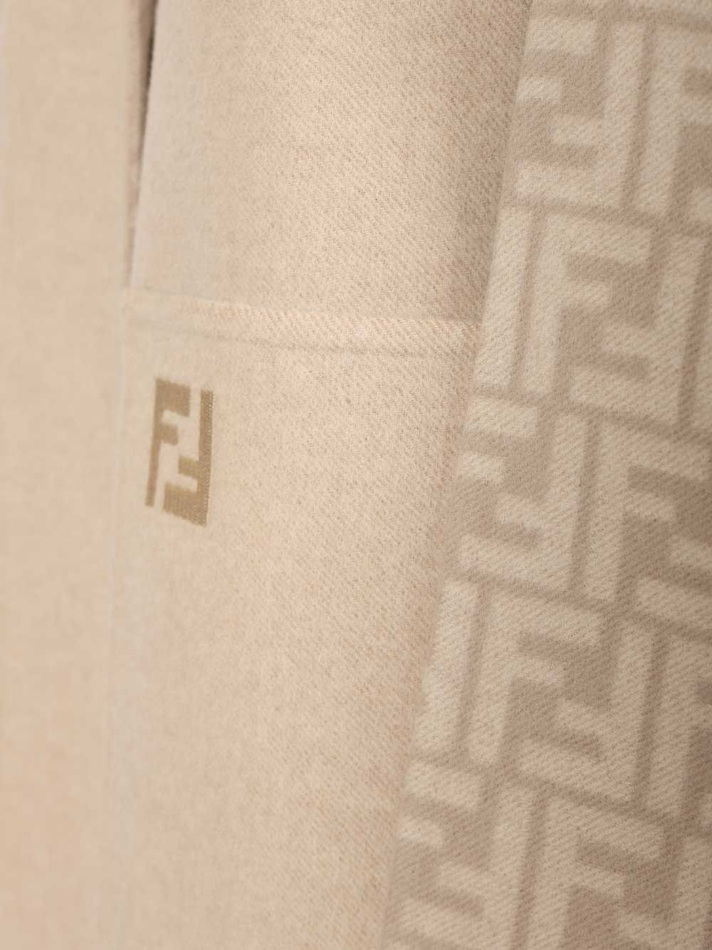 Fendi Wool Parka Coats - Beige | e9e02ade7f779df3979128b30f2baedaf7d30163