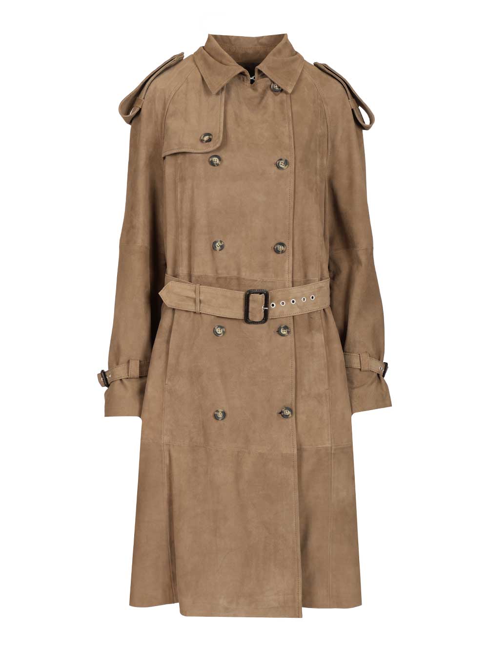 Dfour Suede Trench Coat Jackets - Green | 324047936159bab199186dc43b6e1561ed0f273d