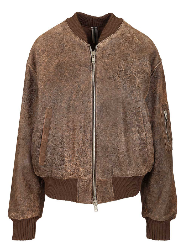 Dfour Leather Bomber Jacket Jackets - Brown | fd854569cf74f90aae0647da0c8e6768b2a9b8e6