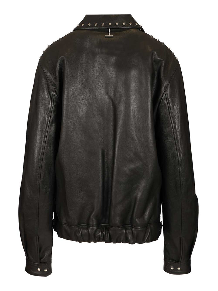 Mcqueen Leather Aviator Jacket Jackets - Black | b18b19c373b9bf97a48a9aa596ffb445af399ac4