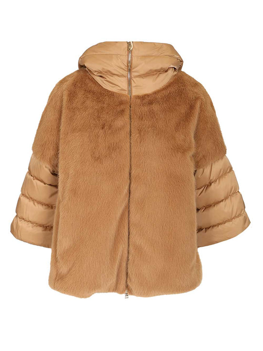 Satin Cape Coats Beige