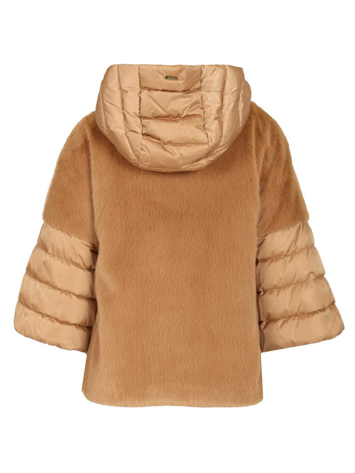 Herno Satin Cape Coats - Beige | 30b682757f703bc50cf386c189286e076e6c0a0c