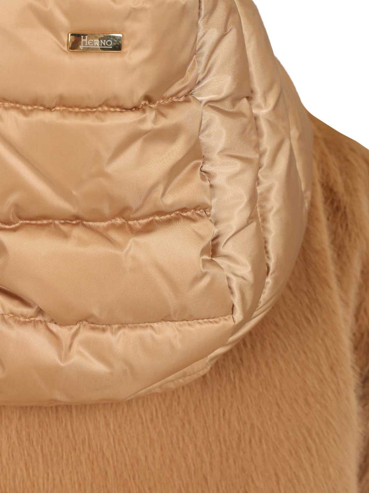 Herno Satin Cape Coats - Beige | 2c0231f97dd9652a074215c58ea1051e90fc60b3