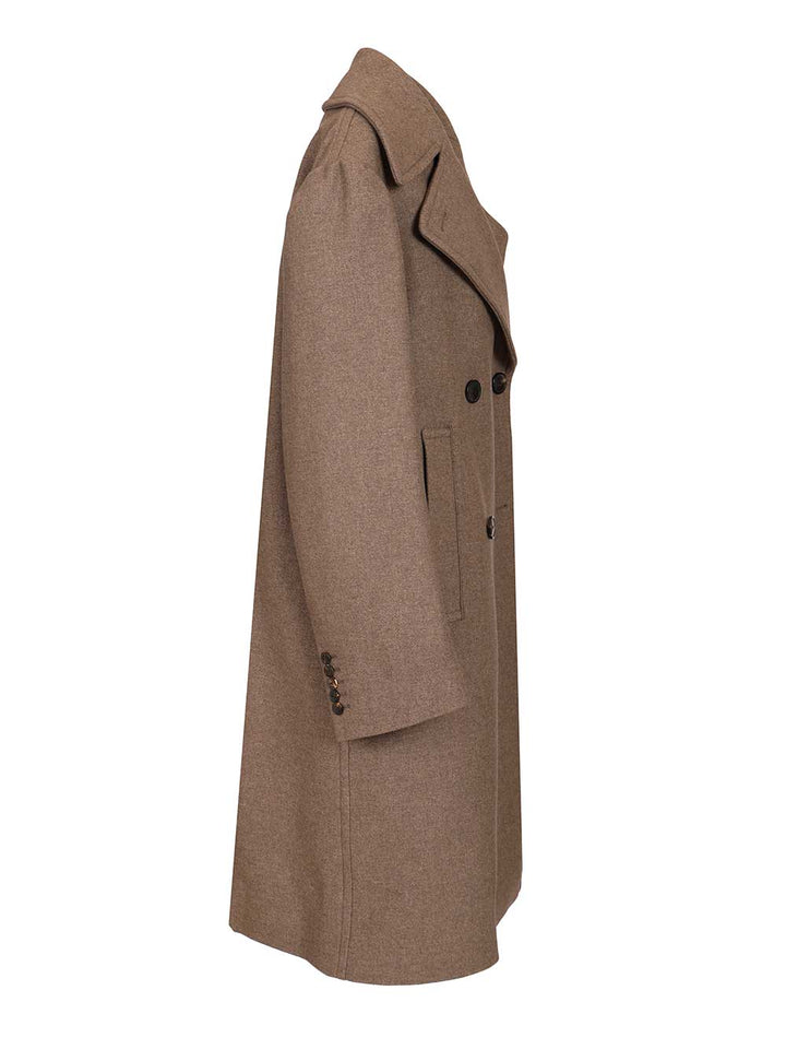 Dries Van Noten Oversized Double-Breasted Coat Coats - Beige | 6ec2320f549c0a588a588d1db166d60f22faeb71