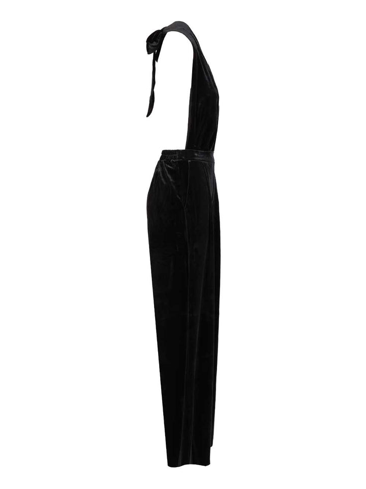 Amazuin Gily Velvet  Jumpsuit Jewelry - Black | 44dcd7e987ac0653b2000587ac82cdf2da35241b