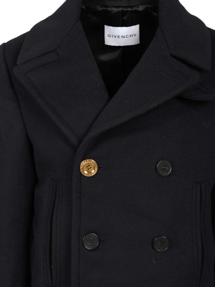 Givenchy Wool Pea Coat Coats - Blue | ae0abac3d7485ec461a14de5c88866223c5a98f2