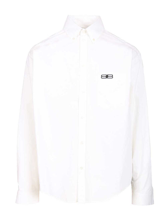Cotton Poplin Button-Down Shirt Shirts White