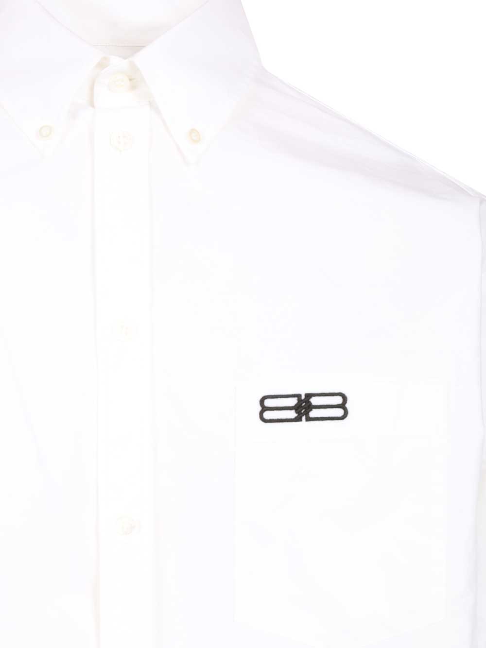 Balenciaga Cotton Poplin Button-Down Shirt Shirts - White | 71b58b74ee85bdf5cc795f8be96106b136dc603b