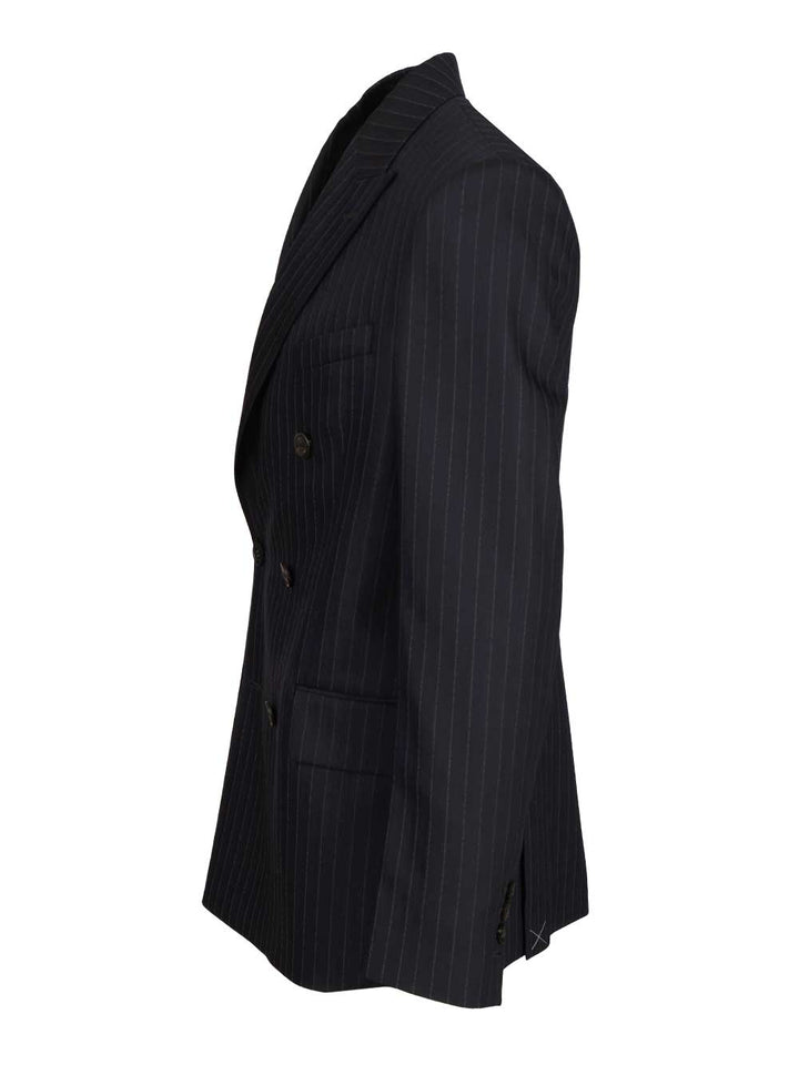 Golden Goose Deluxe Brand Double-Breasted Blazer In Pinstriped Jackets - Blue | ab36f5ab9e0bdf7abeb30b23c915b9b7c3d6f69a
