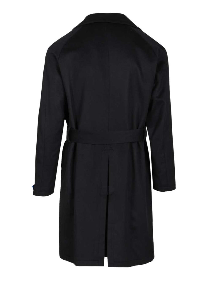 Guarinucci Double-Breasted Blue Cashmere Coat Coats - Blue | 4ccb361b03f3fab91f5ae69594490817bc6f1022