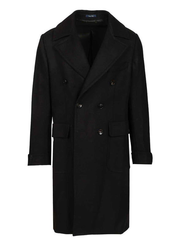 Double-Breasted Wool Coat Jackets Black