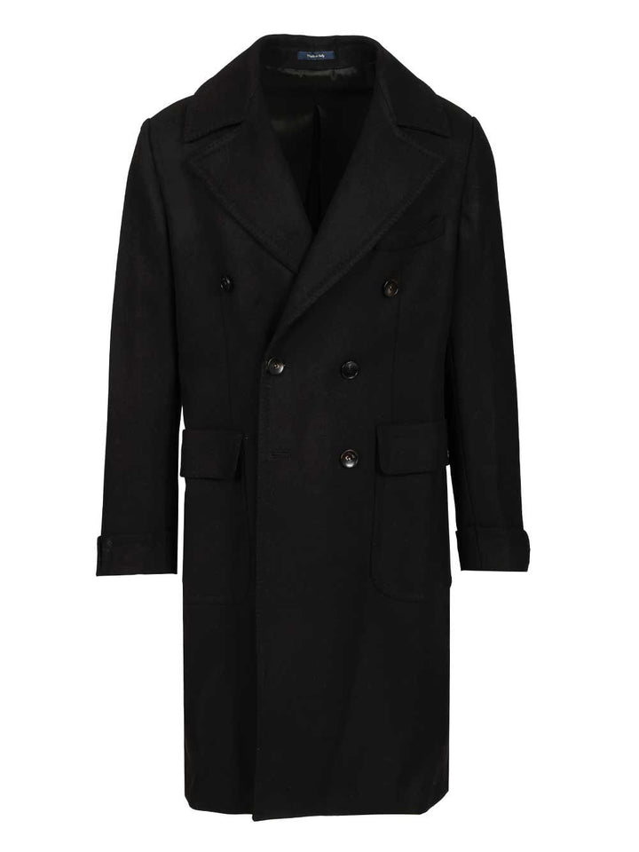 Guarinucci Double-Breasted Wool Coat Jackets - Black | 52a89031a69a3a83f391f7b9e21713191eff61f7